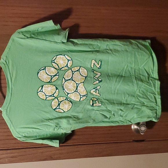 Size S Lime Green with Lime Design Paw Print PAWZ Shirt - Picture 1 of 3
